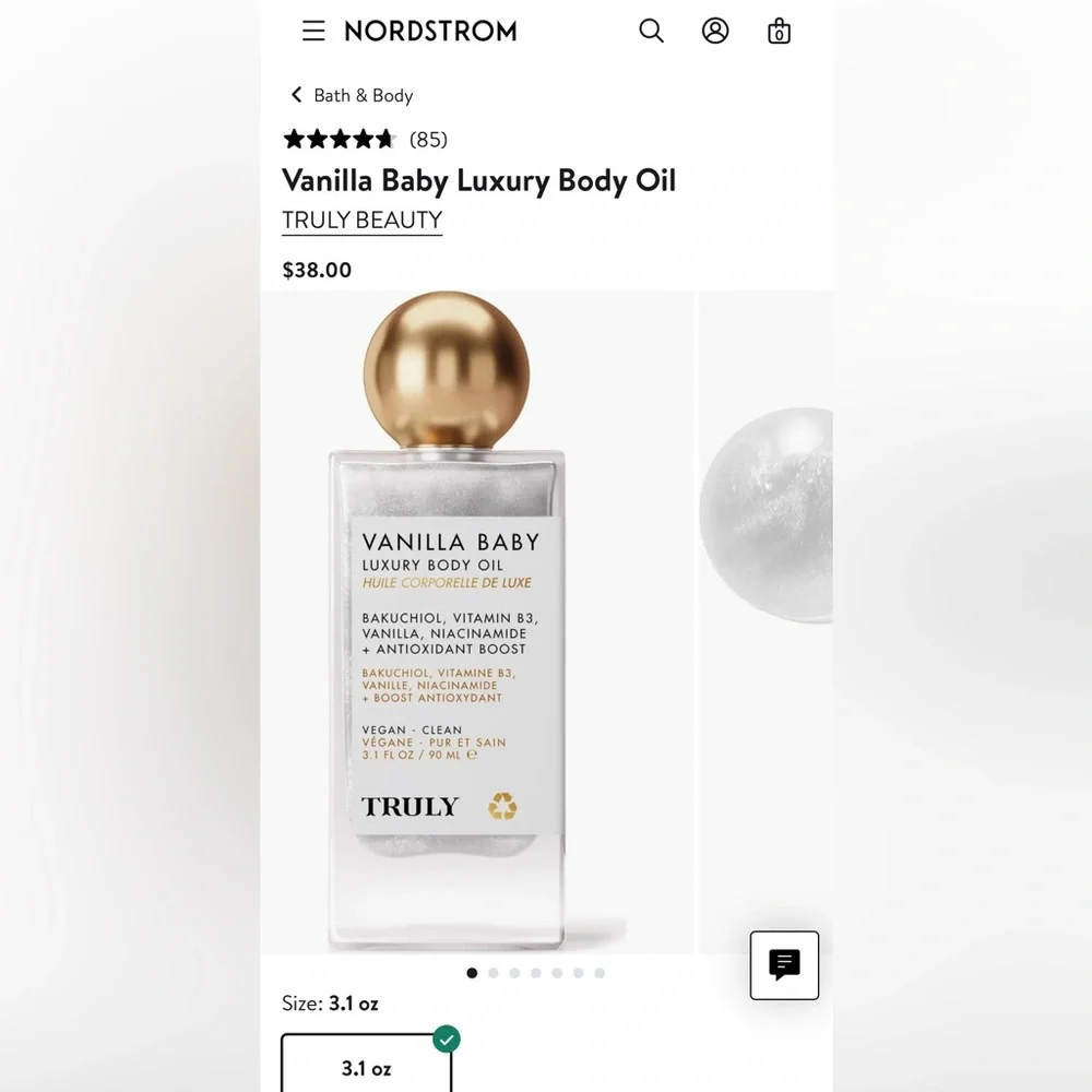 TRULY Beauty Vanilla Baby Luxury Body Oil
